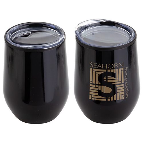 Onyx 12 oz Stainless Steel/Polypropylene Wine Goblet - DRK174