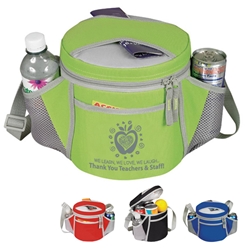 We Learn, We Love, We Laugh…Thank You (Or Welcome Back) Teachers & Staff! design 6-Pack Sporty Barrel Cooler Lunch Cooler, Teachers, Care Promotions, 6-Pack Lunch Cooler, Lunch Bag, Insulated, Barrel, Travel, Sports, Employee, Nurses, Teachers